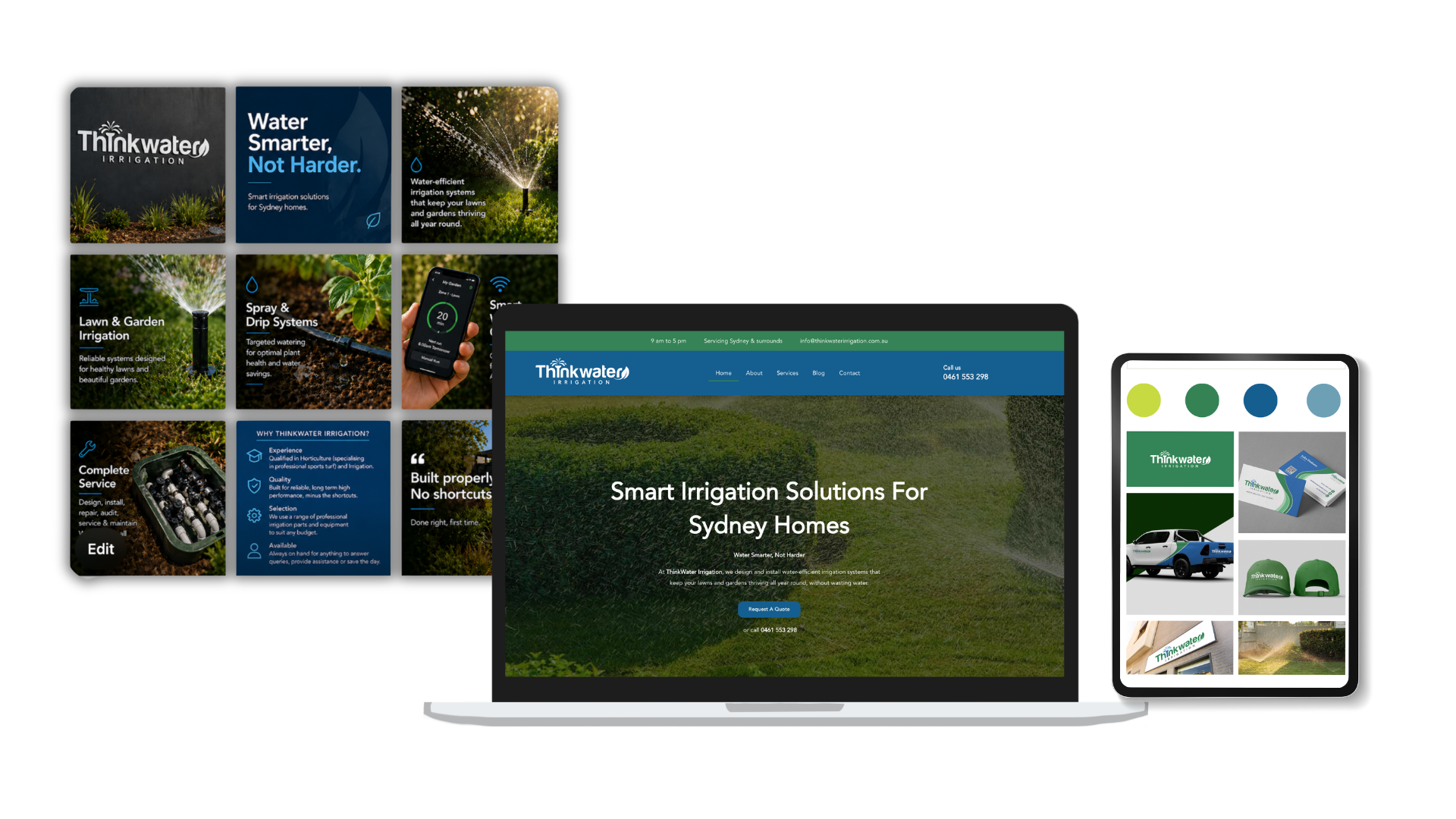 ThinkWater Irrigation brand, website and digital ecosystem