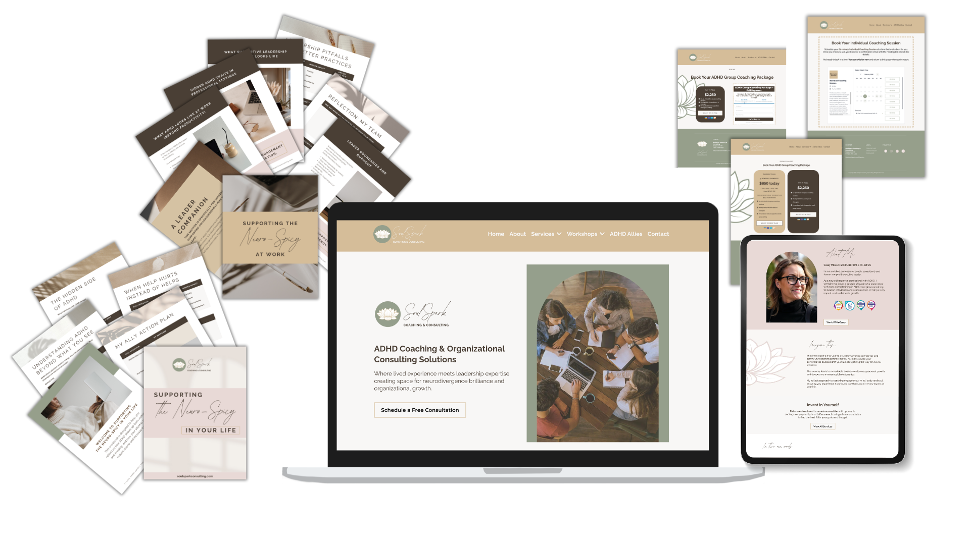 Soul Spark ADHD Coaching brand, website and digital ecosystem